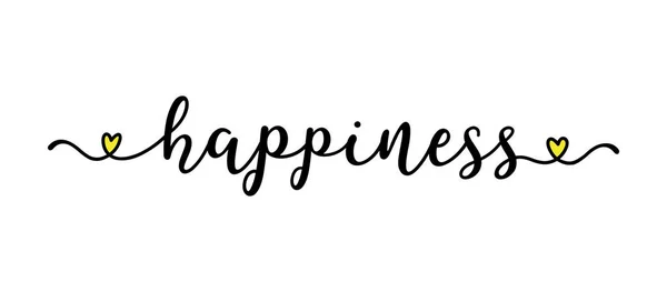 Mano Dibujada Palabra Felicidad Como Anuncio Banner Web Cartas — Archivo Imágenes Vectoriales