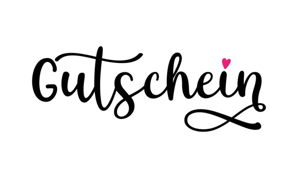Handskizziertes Gutschein Wort Deutscher Sprache Als Banner Übersetzt Geschenkvoucher Schrift — Stockfoto