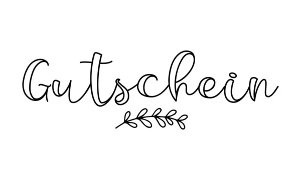 Ręcznie Narysowane Słowo Gutschein Języku Niemieckim Jako Sztandar Przetłumaczony Gift — Zdjęcie stockowe