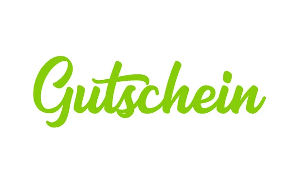 Çizimi Gutschein Kelimesi Almanca Pankart Olarak Çizilmiş Tercüme Edilmiş Hediye — Stok Vektör