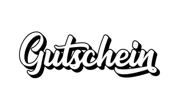 Handskizziertes Gutschein Wort Deutscher Sprache Als Banner Übersetzt Geschenkvoucher Schrift — Stockvektor