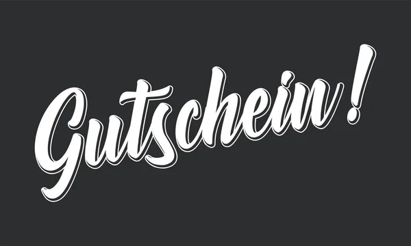 Mão Esboçado Palavra Gutschein Alemão Como Banner Traduzido Gift Voucher —  Vetores de Stock
