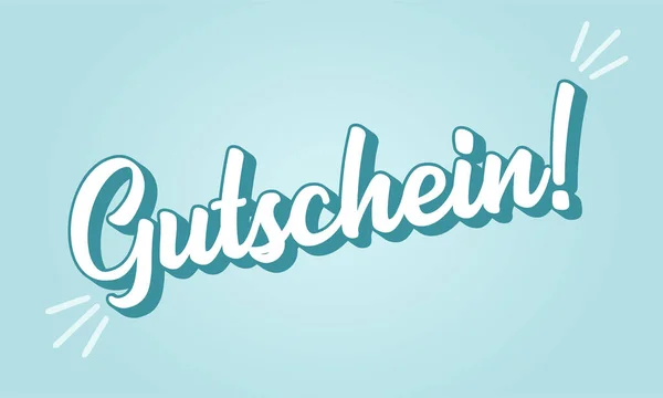 Ručně Načrtnuté Gutschein Slovo Němčině Jako Banner Přeložen Gift Voucher — Stockový vektor