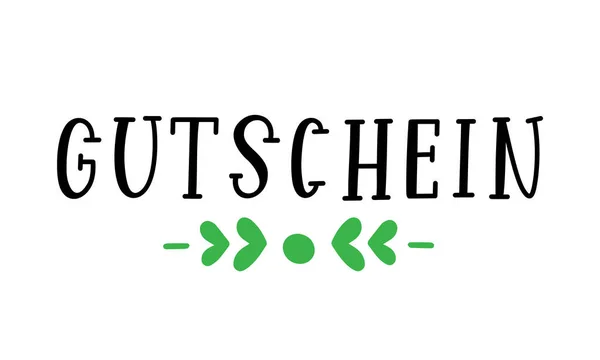 Ručně Načrtnuté Gutschein Slovo Němčině Jako Banner Přeložen Gift Voucher — Stock fotografie
