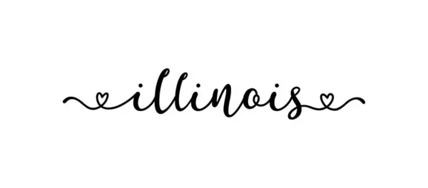手工起草的Illinois文本 海报字体 — 图库矢量图片
