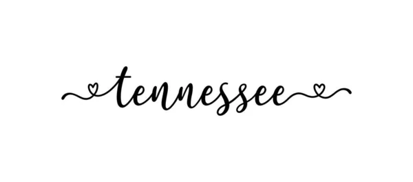 Hand Sketched Tennessee Text Caligraphy Lettering Poster Sticker — Stock Vector