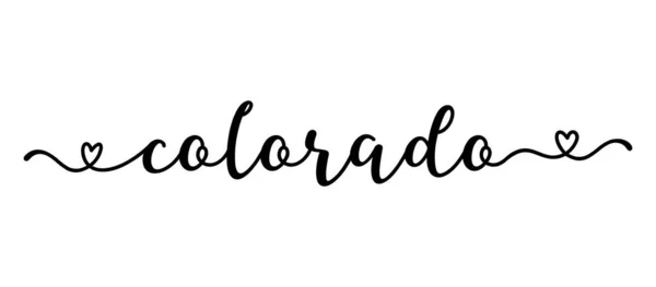 Met Hand Geschetste Colorado Tekst Script Letters Voor Poster Sticker — Stockvector
