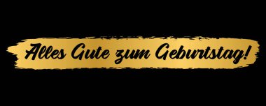 Alles gute zum Geburtstag 'dan Almanca bir alıntı. İyi ki doğdun tercümesi. El çizimi harfler 