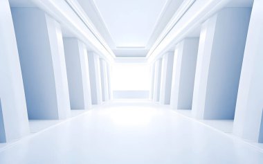 arkaplan olarak minimalistik beyaz boşluk veya sütunlu afiş