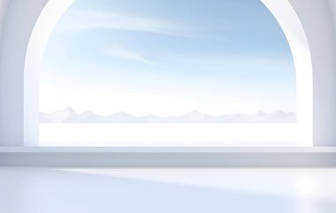 arkaplan olarak minimalistik beyaz boşluk veya sütunlu afiş