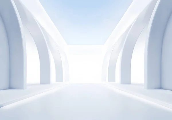Vzdušný Širokoúhlý Minimalistický Bílý Prostor Jako Pozadí Nebo Banner Sloupci — Stock fotografie