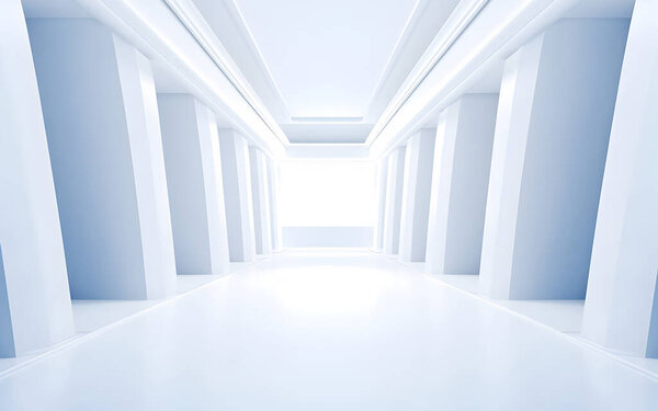 просторный широкоэкранный минималистичный белый фон или баннер с колоннами