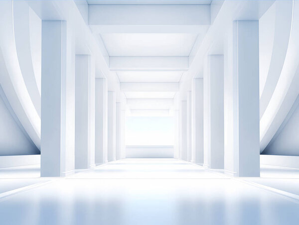 просторный широкоэкранный минималистичный белый фон или баннер с колоннами