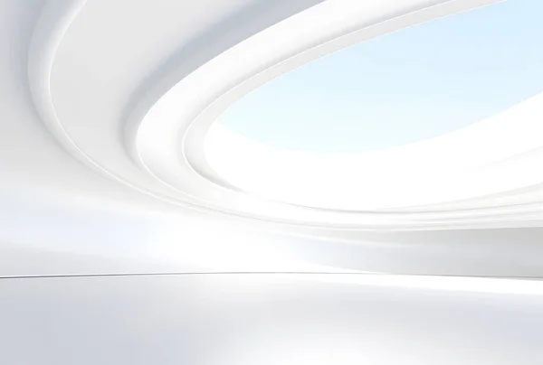 Luchtige Breedbeeld Minimalistische Witte Ruimte Als Achtergrond Banner Met Kolommen — Stockfoto