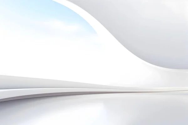 Luchtige Breedbeeld Minimalistische Witte Ruimte Als Achtergrond Banner Met Kolommen — Stockfoto