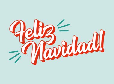 El yazısı FELIZ NAVIDAD 'in İspanyolca alıntısını pankart olarak çizdi. Çevirisi Mutlu Noeller. Harf 
