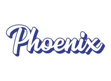 El yazısıyla yazılmış bir kelime Phoenix. Arizona eyaletinin başkenti.
