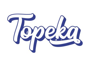 El yazısıyla yazılmış bir kelime Topeka. Kansas eyaletinin başkenti.. 