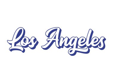 El yazısıyla yazılmış bir kelime, Los Angeles. 3D vintage, eski harfler 