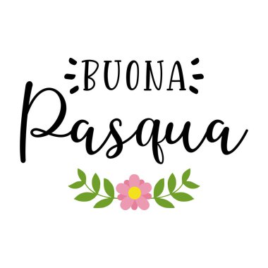 Bouna Pasqua 'dan el yazması bir alıntı, İtalyanca Mutlu Paskalyalar.. 