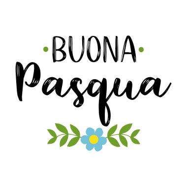 Bouna Pasqua 'dan el yazması bir alıntı, İtalyanca Mutlu Paskalyalar.. 