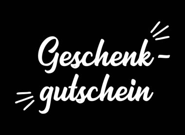 GESCHENKGUTSCHEIN 'in el yazısı Almanca' da pankart olarak çizildi. Atıp tutan hediye kuponcusu. Poster, etiket, etiket, el ilanı, başlık, kart, reklam için harfler.