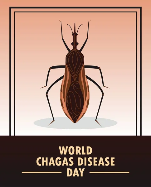 stock vector WORLD CHAGAS DISEASE DAY, is caused by the parasite Trypanosoma cruzi carried by the Kissing insect that sucks blood from its victim's face. vector illustration