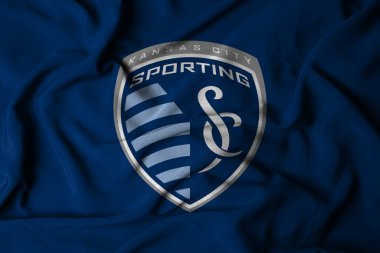 Pringsewu, Lampung; 7 Ekim 2024; Sporting Kansas City futbol kulübü seçici odak noktası logosu MLS, 3D illüstrasyon