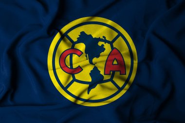 pringsewu, Lampung 18 October 2024 Selective focus flag logo texture background of football club Club America liga MX, Mexico. 3D illustration clipart