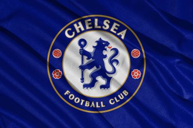 Pringsewu, lamba 11 Ocak 2025, İngiltere futbol ligi futbol kulüplerinden biri olan ve dalgalı kumaş dokusu olan Chelsea 'ye yakın çekim.