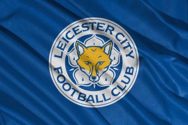 pringsewu, lampung january 11, 2025; closeup of Leicester City football club, one of the English league football clubs that has a wavy fabric texture clipart