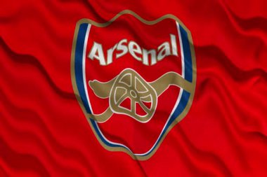Pringsewu, 12 Ocak 2025, Arsenal futbol kulübü bayrak animasyonu, İngiliz futbol ligi kulüplerinden biri.