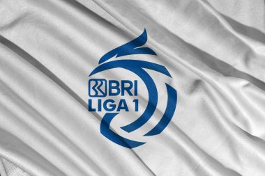 pringsewu, lampung; January 20, 2025; Indonesian League1 flag logo with textured fabric clipart