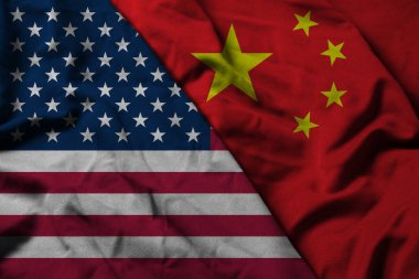 Birleşik Devletler bayrağı ile birleşmiş desenli kumaş, çapraz Çin bayrağı, 3 boyutlu resimleme