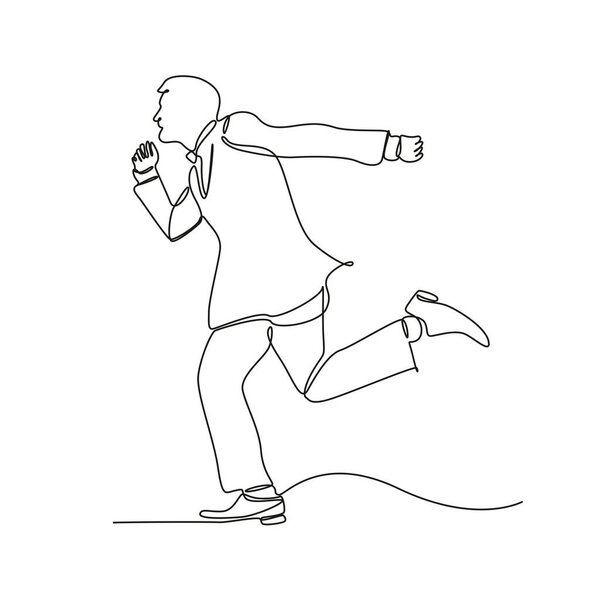 Бизнесмен, который постоянно ходит по спириту, рисуя векторные линии. Декоративные элементы