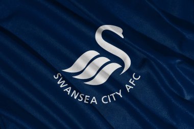 Pringsewu, lamba 25 Mayıs 2025; efl şampiyonasında Swansea City futbol kulübü logosu seçici odak noktası, 3d illüstrasyon