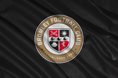 Pringsewu, lamba 25 Mayıs 2025; Bromley futbol kulübünün logosunun deseni 2 efl, 3 boyutlu illüstrasyon