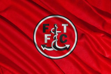 Pringsewu, lamba 25 Mayıs 2025; Fleetwood Town futbol kulübünün logosunun deseni 2 efl, 3 boyutlu illüstrasyon