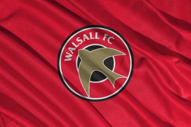 Pringsewu, lamba 25 Mayıs 2025; Walsall futbol kulübünün logosunun deseni 2 efl, 3 boyutlu illüstrasyon