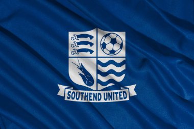 Pringsewu, Lampung; 21 Mayıs 2025; Logo Flag Waving Banner of Southend United Football Club National League system in England, 3d Illustration