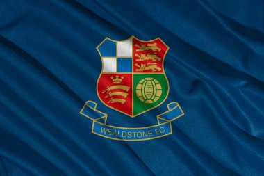 Pringsewu, Lampung; 21 Mayıs 2025; Wealdstone Futbol Kulübü Ulusal Futbol Ligi Logo Bayrağı, 3d Illustration