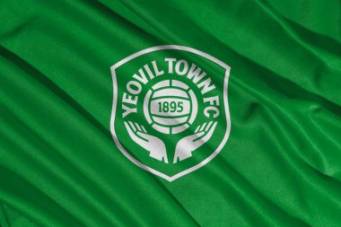 Pringsewu, Lampung; 21 Mayıs 2025; Yeovil Kent Futbol Kulübü Ulusal Futbol Ligi Logo Bayrağı, 3d Illustration