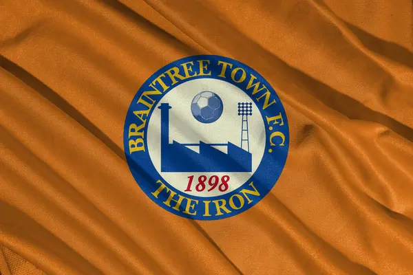 Pringsewu, Lampung; 21 Mayıs 2025; Braintree Town Futbol Kulübü Ulusal Futbol Ligi Logo Bayrak Dalgalama Sancağı, 3d Illustration