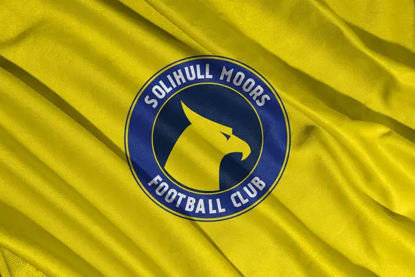 Pringsewu, Lampung; 21 Mayıs 2025; Solihull Moors Futbol Kulübü Ulusal Futbol Ligi Logo Bayrağı, 3d Illustration
