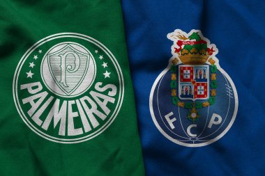 Pringsewu, Lampung; 22 Mayıs 2025; Palmeiras futbol kulübü logosu deseni ve kulüpler arası dünya kupası yarışmasında Porto futbol kulübü logosu kombinasyonu.