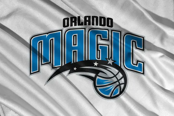 Pringsewu, Lampung; 23 Mayıs 2025; Orlando Magic kulübü bayrağı, NBA, dalgalanma. 3B illüstrasyon