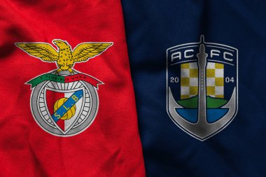 Pringsewu, Lampung; 19 Haziran 2025; Benfica futbol kulübü logosunun dokusu Auckland City futbol kulübü logosunun bir kombinasyonuyla kulüpler arası dünya kupası yarışmasında