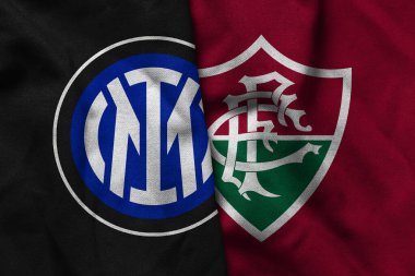 Pringsewu, Lampung; 27 Haziran 2025; Milano futbol kulübü kumaşı ve fluminense futbol kulübü logosu kombinasyonu