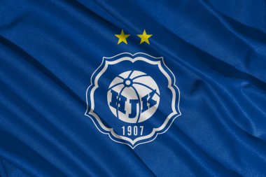 Pringsewu, Lampung; 10 Ağustos 2025; HJK Helsinki futbol takımı logosu Finlandiya Veikkausliiga Ligi 'nden