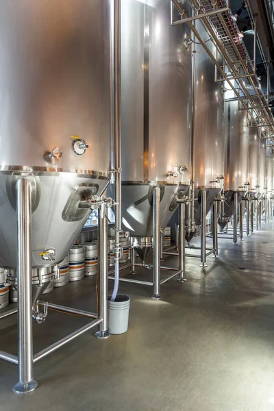 Barril Fermentação Metal Equipamentos Oficina Cerveja — Fotografia de Stock